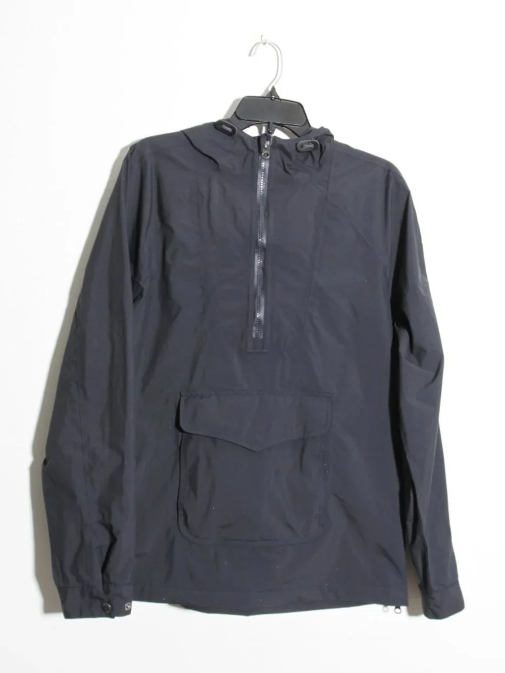 Taylor Stitch The Powder Jacket Anorak Half Zip Black Hooded Nylon Sz 40 Medium